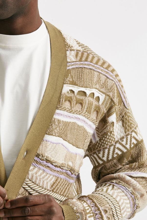 Cardigan in cotone jacquard multicolor 