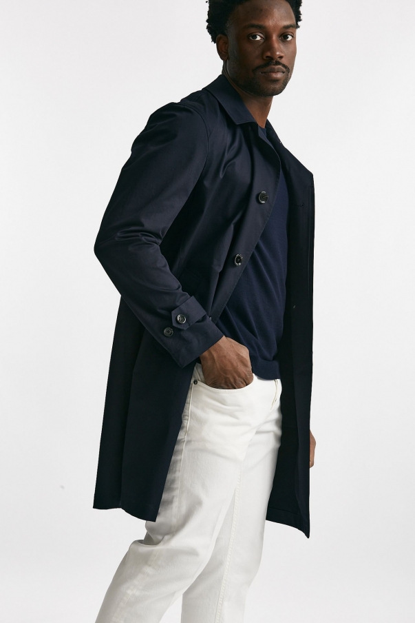 Soprabito in cotone stretch blu
