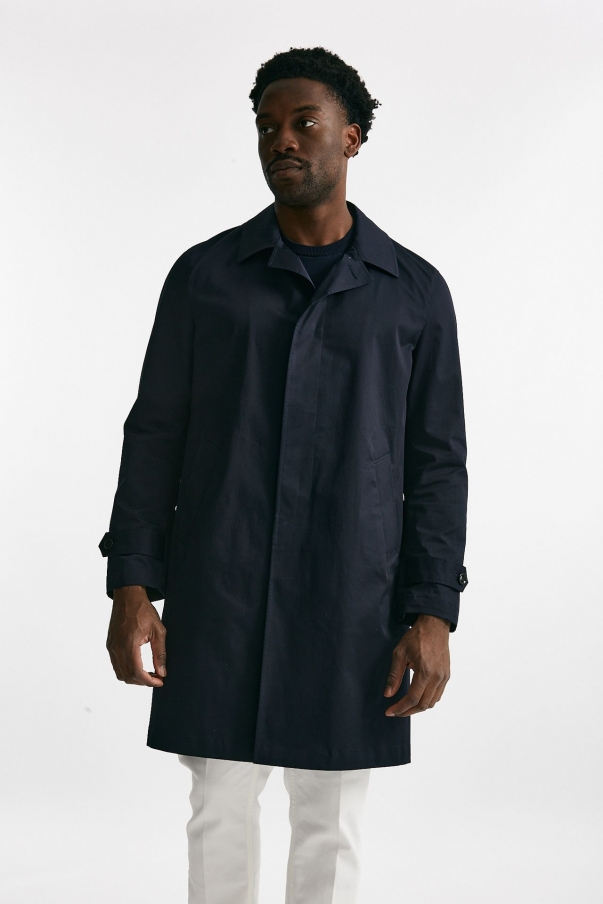 Soprabito in cotone stretch blu