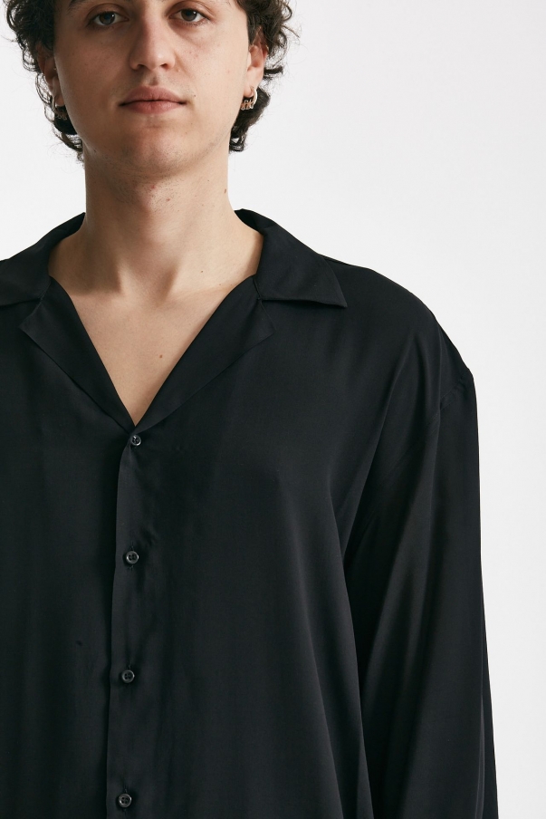Camicia in ryon viscosa nero