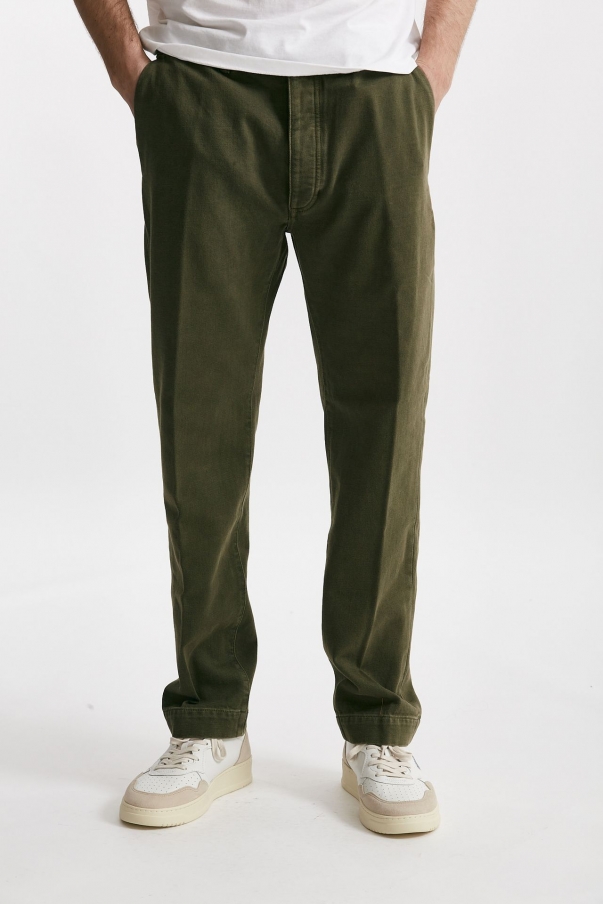 Pantalone chino TIM  in cotone fermo verde oliva