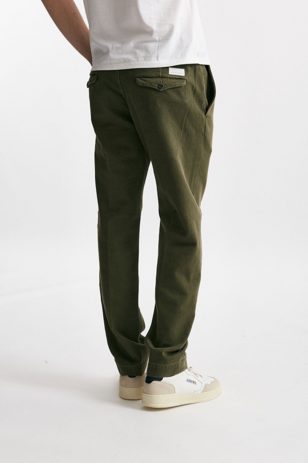 Pantalone chino TIM  in cotone fermo verde oliva