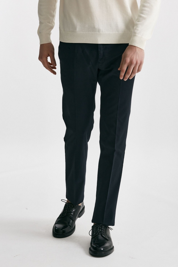 Pantalone in cotone lavato stretch SLIM FIT blu
