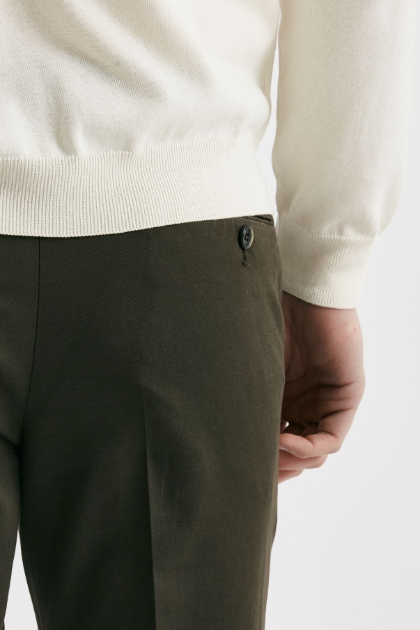 Pantalone in cotone lavato stretch SLIM FIT marrone