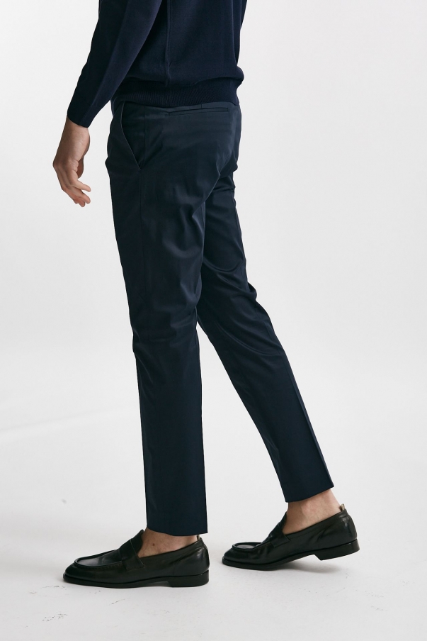 Pantalone in cotone raso stretch EDGE- DIECI blu