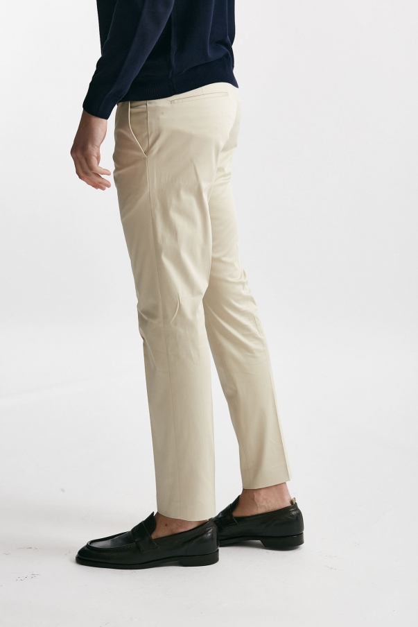 Pantalone in cotone raso stretch EDGE- DIECI panna