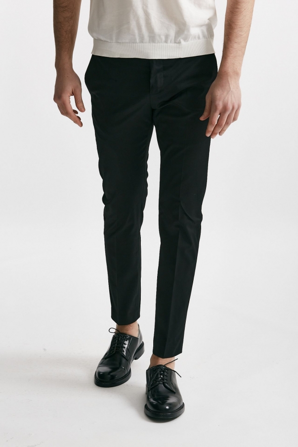 Pantalone in cotone raso stretch EDGE- DIECI nero