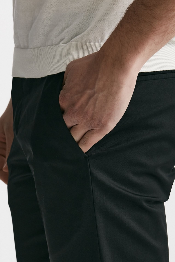 Pantalone in cotone raso stretch EDGE- DIECI nero