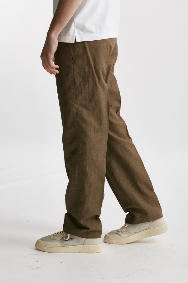 Pantalone in lino e lana MICHAEL cammello