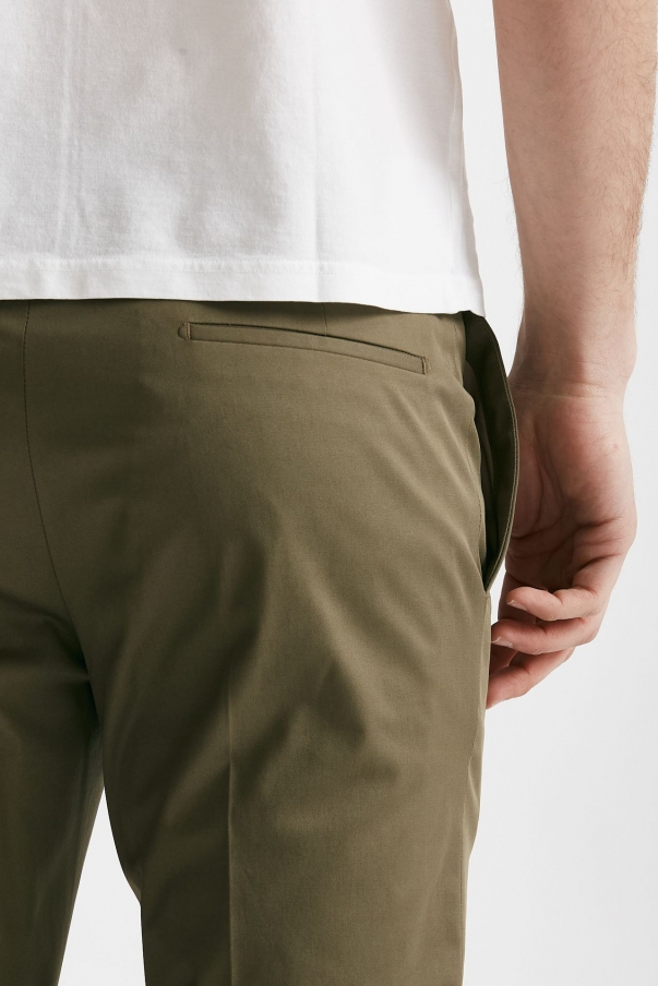 Pantalone EDGE- DIECI in cotone raso stretch verde