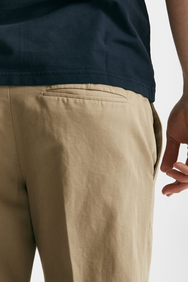 Pantalone EDGE-REBEL in cotone e lino beige