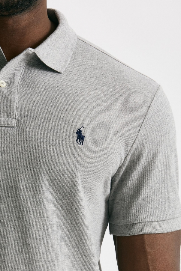 Polo in cotone Slim-Fit grigio