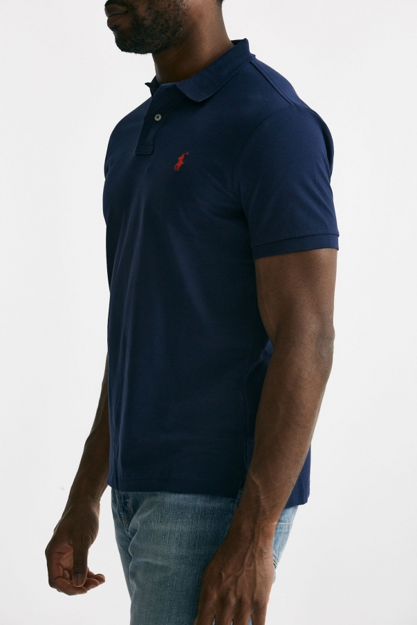 Polo in cotone piquet blu