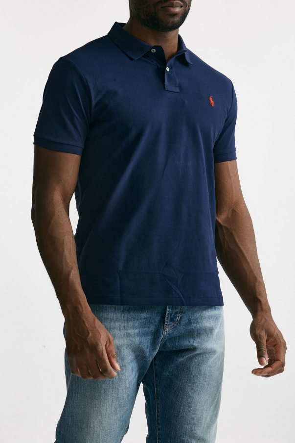 Polo in cotone piquet blu