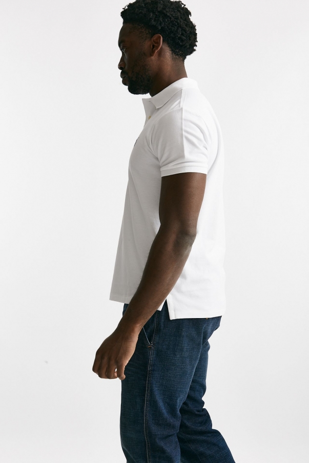 Polo in cotone piquet bianco
