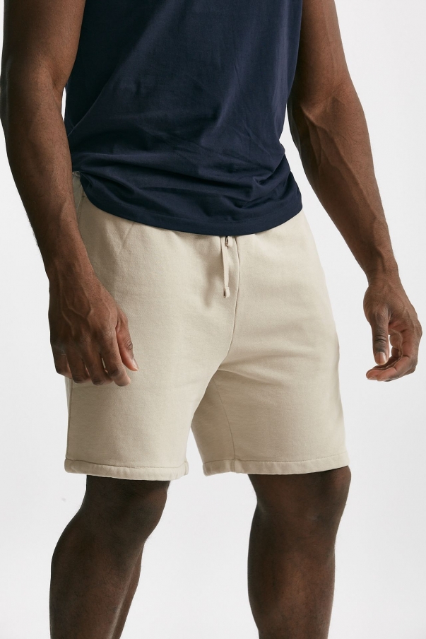 Bermuda felpa in cotone beige
