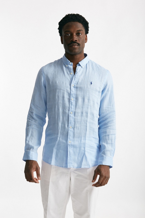 Camicia in lino azzurro