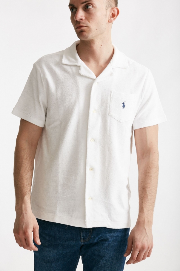 Polo in cotone e poliestere bianco
