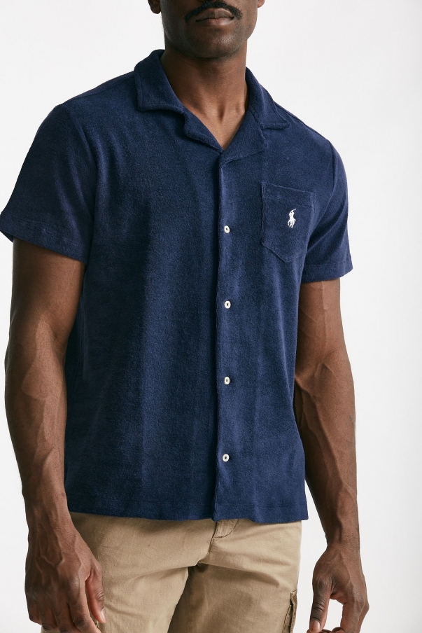 Polo in cotone e poliestere blu
