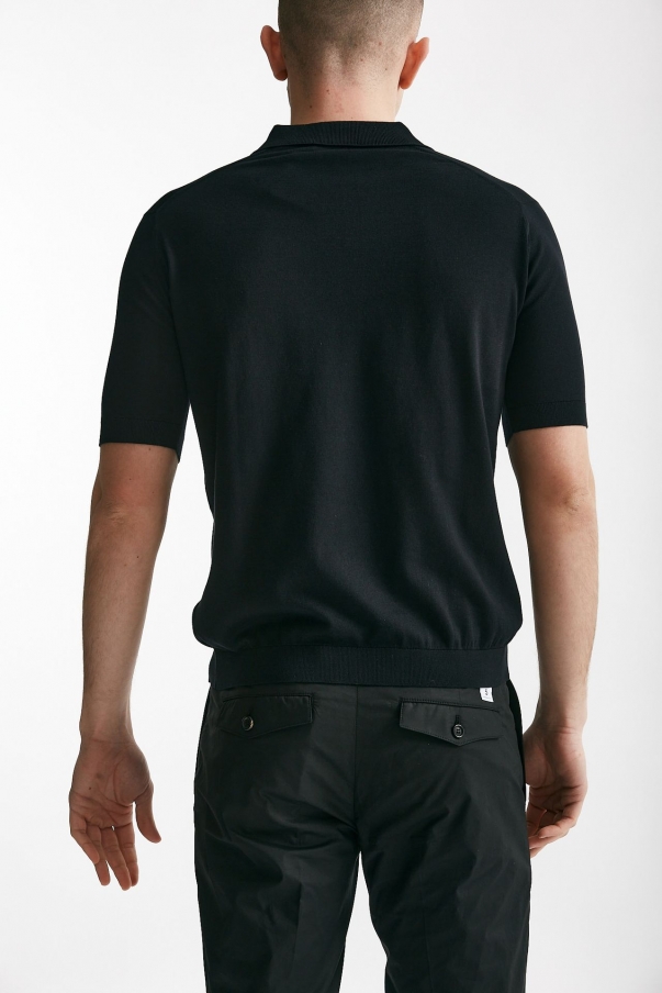 Polo REID in cotone sea island nero 