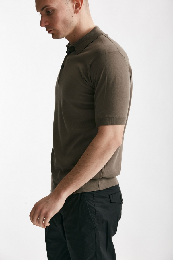 Polo in cotone sea island fango REID