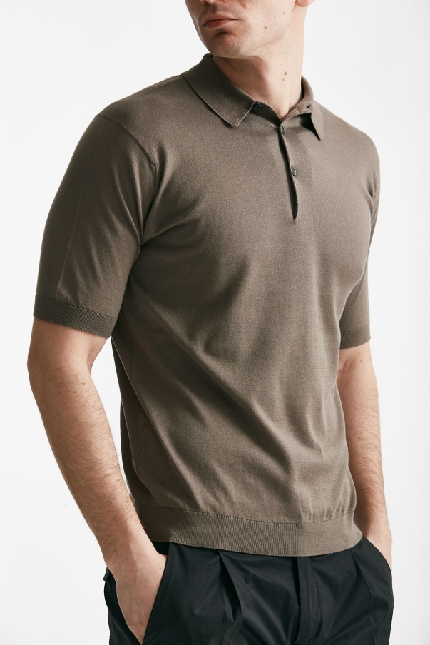 Polo in cotone sea island fango REID