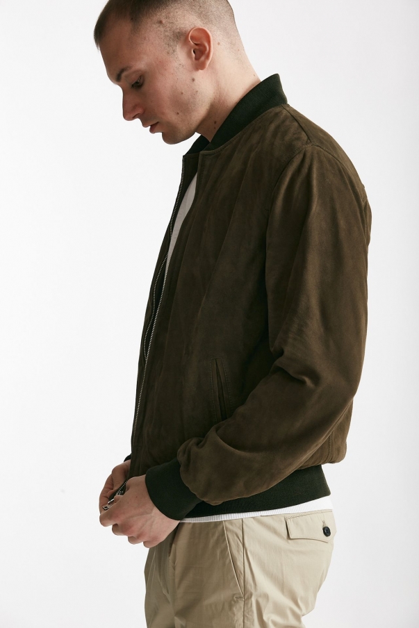 Bomber EMANUELE in camoscio verde