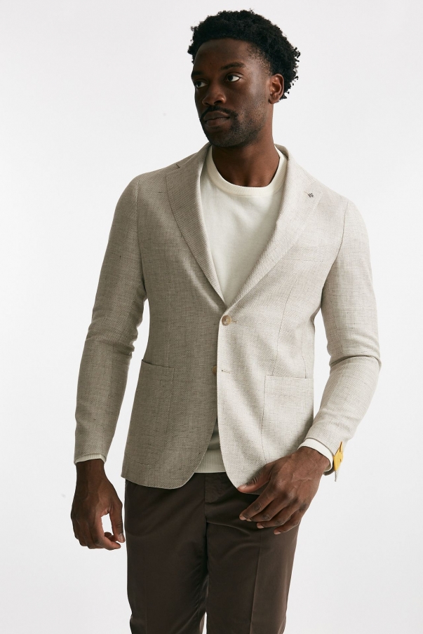 Giacca monopetto MONTECARLO lino/cotone beige