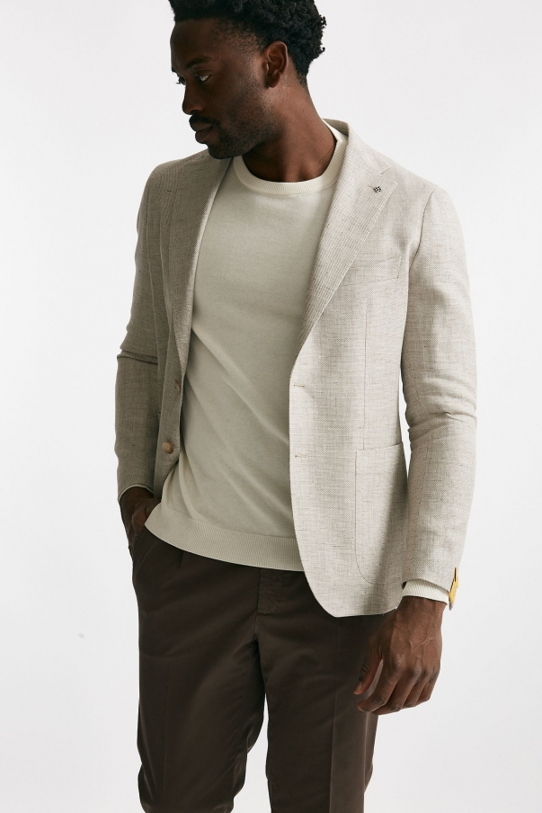 Giacca monopetto MONTECARLO lino/cotone beige