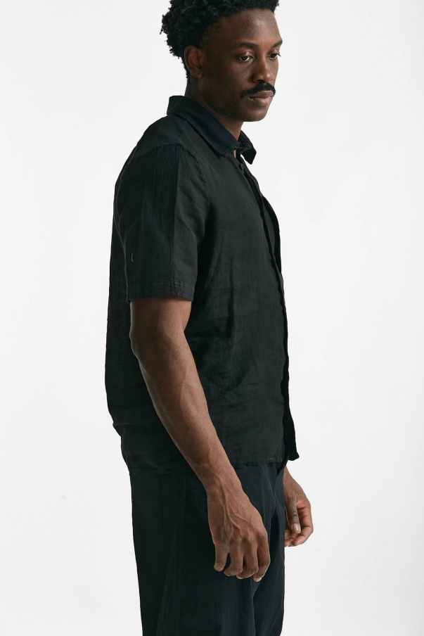 Camicia in lino nero