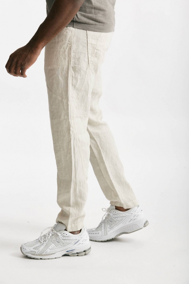 Pantalone in lino beige