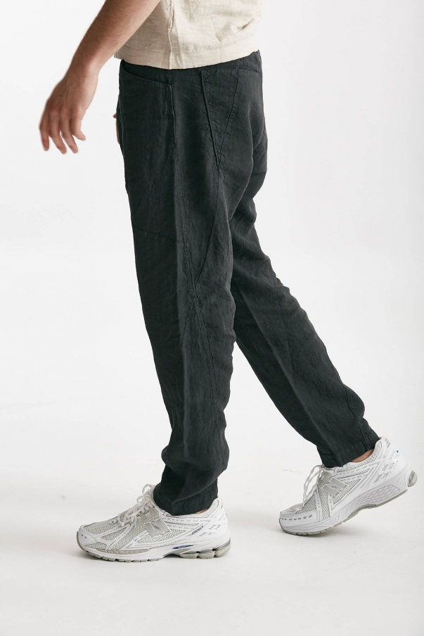Pantalone in lino grigio antracite