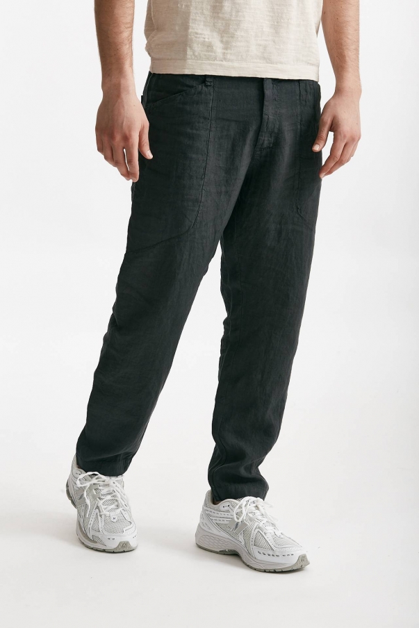 Pantalone in lino grigio antracite