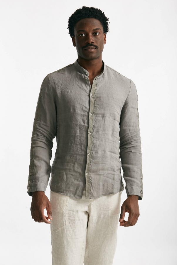 Camicia in lino grigio