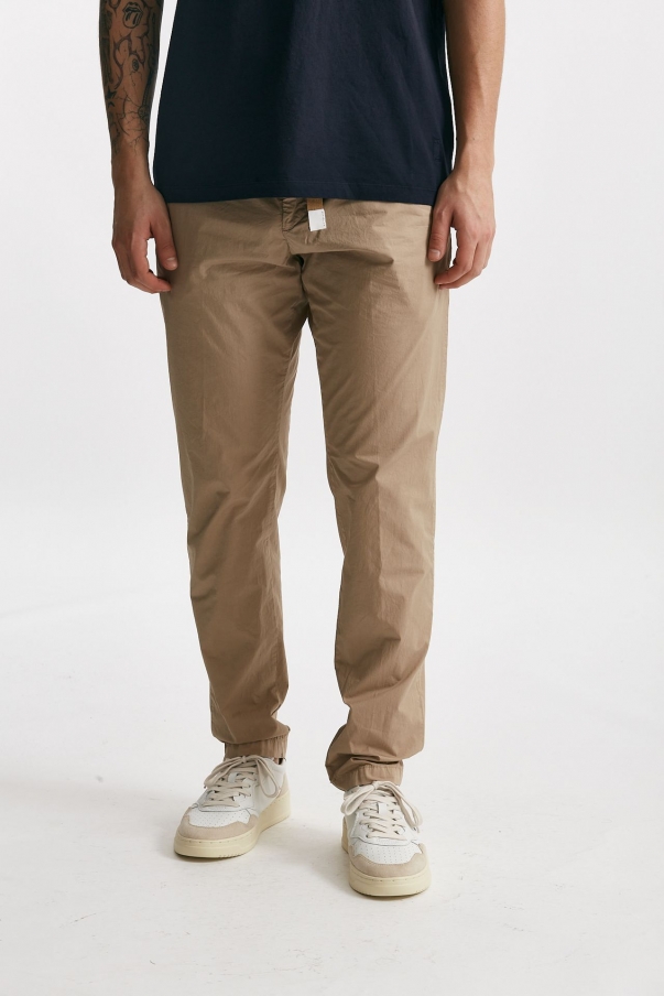 Pantalone in cotone stretch beige