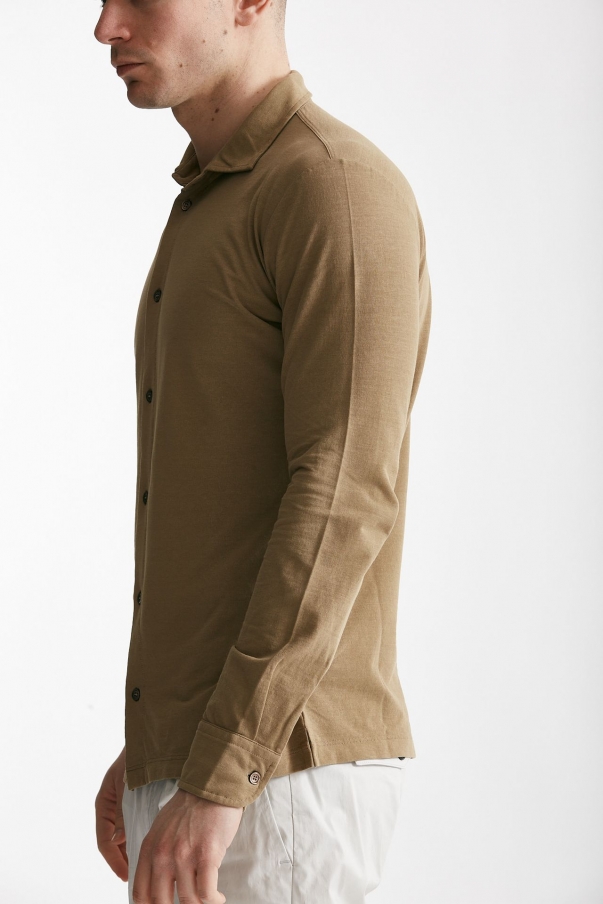 Polo camicia in cotone Icecotton cammello 