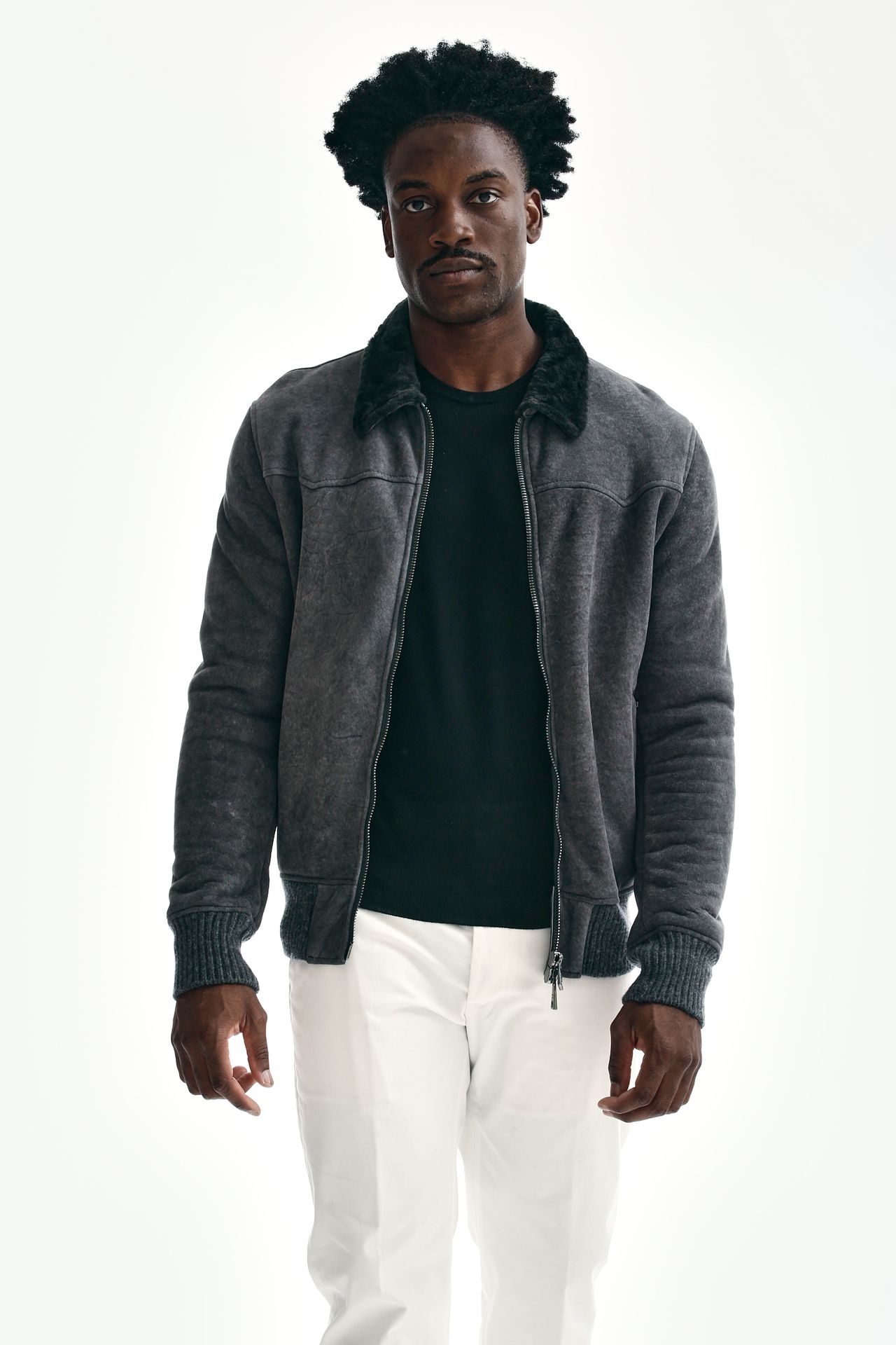 Giubbino in shearling grigio Giorgio Brato Uomo U16BRA01 Pier Abbigliamento Italia