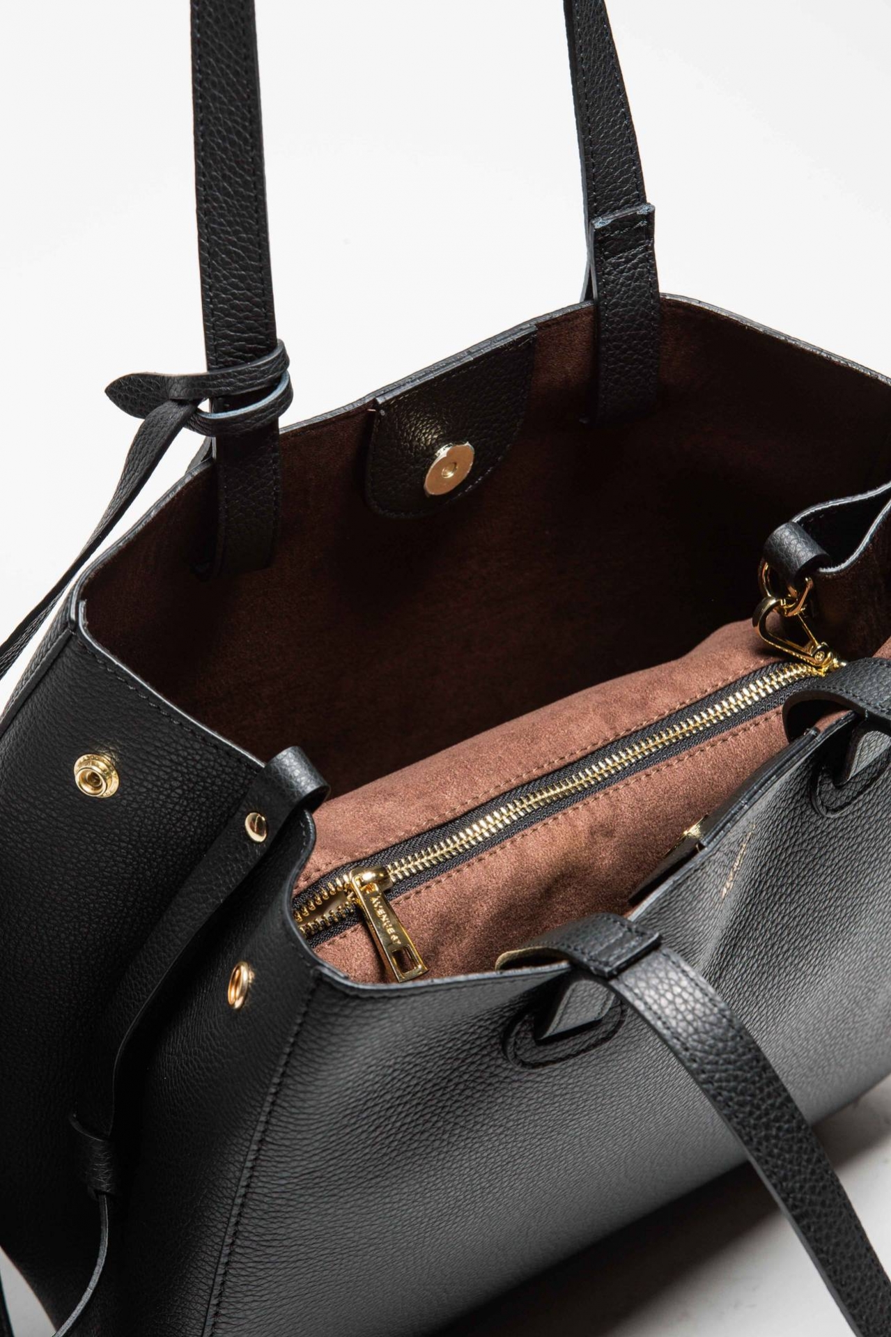 Black leather VICTORIA bag