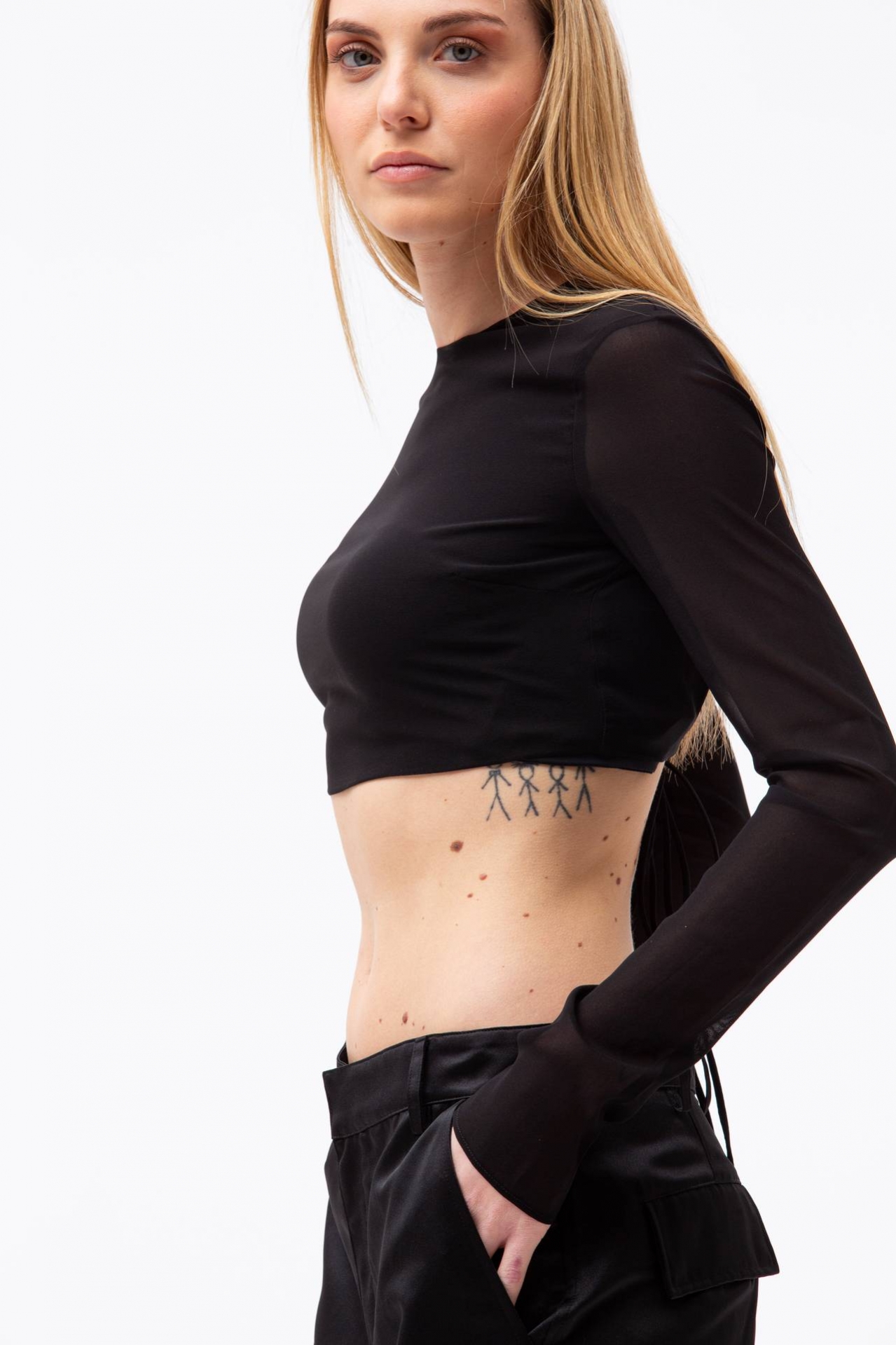 Crop top in seta