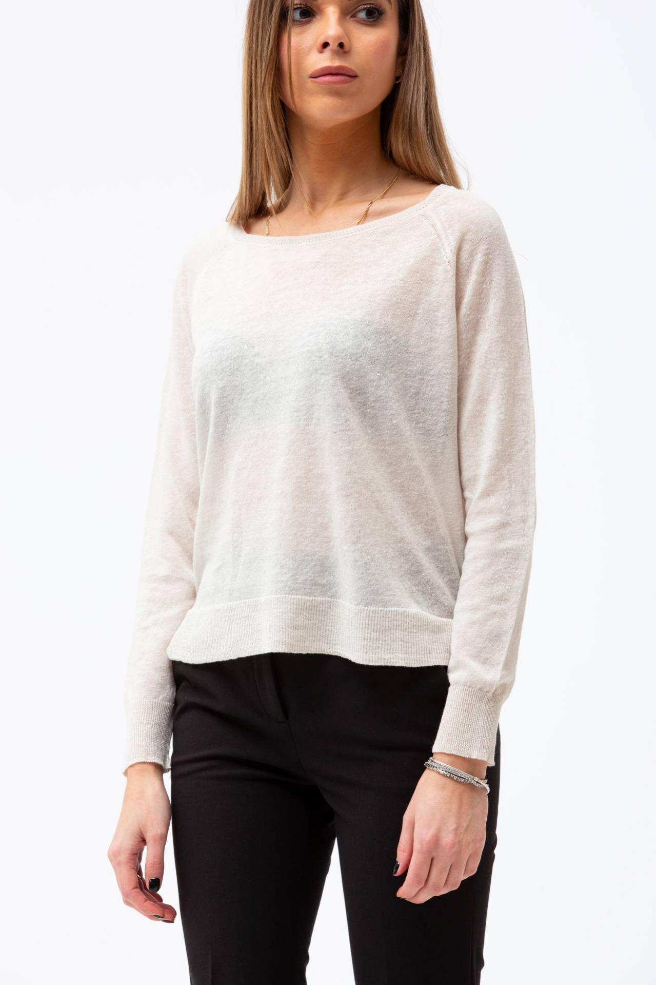 Maglia collo barchetta