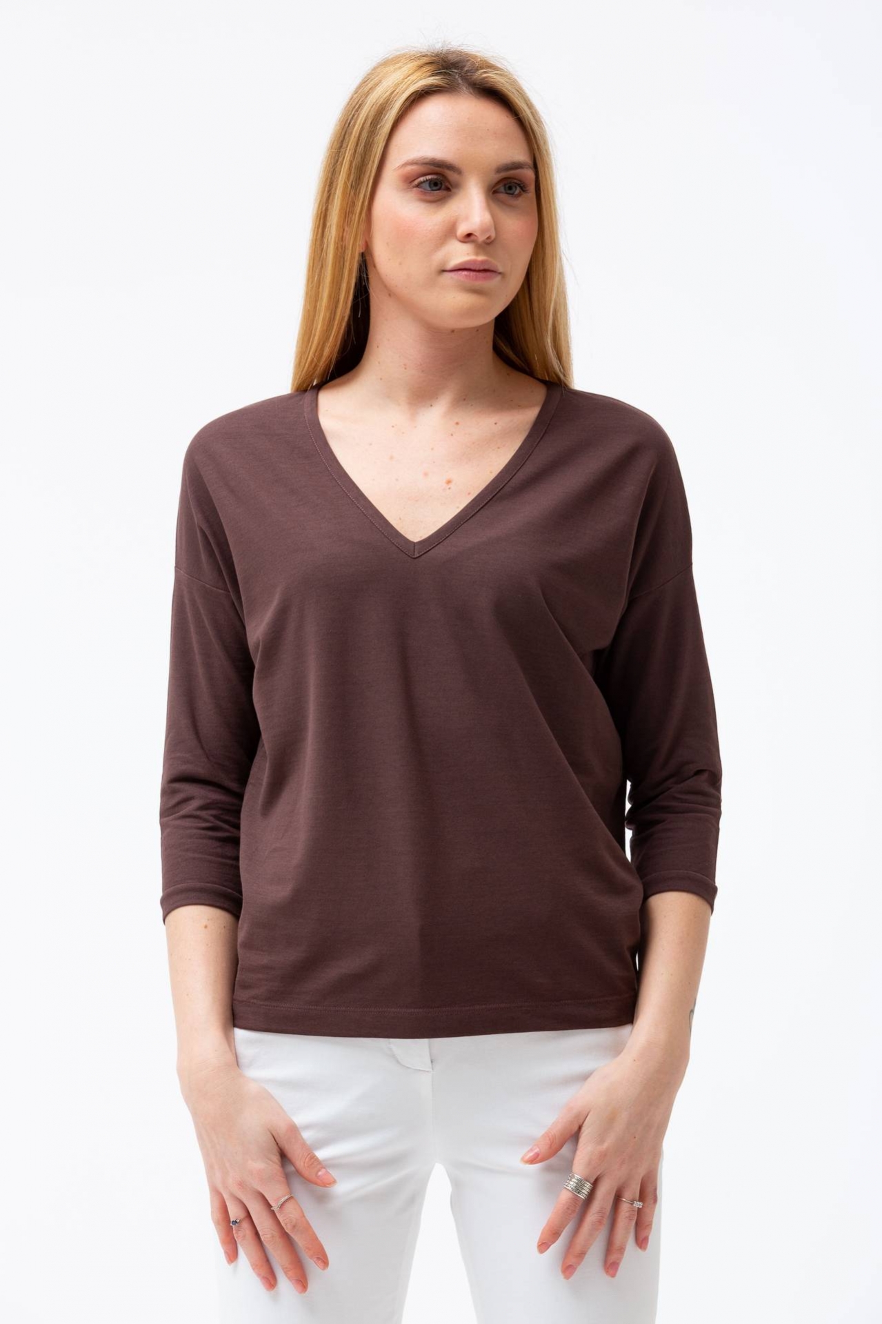 Maglia collo barchetta