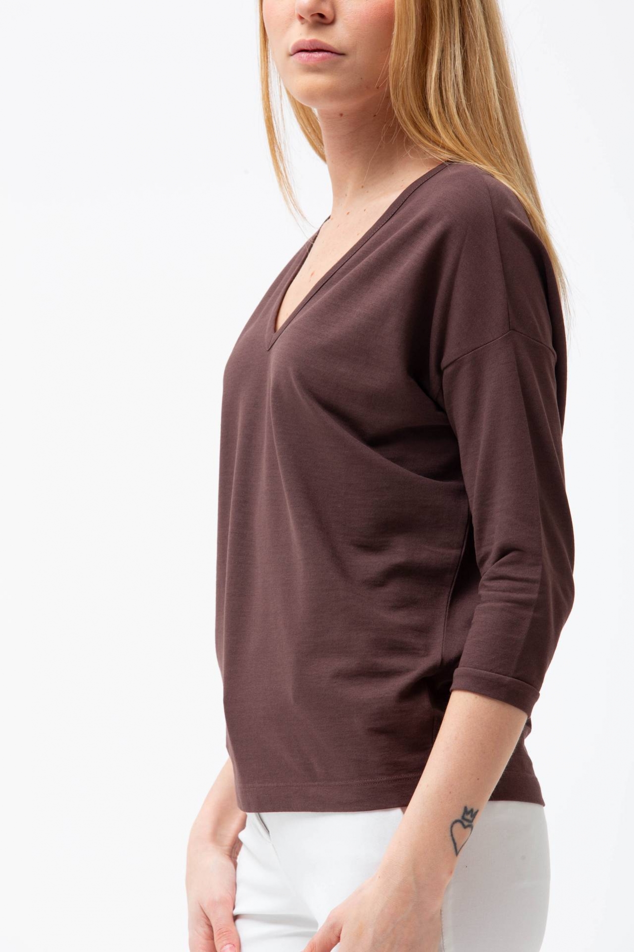 Maglia collo barchetta