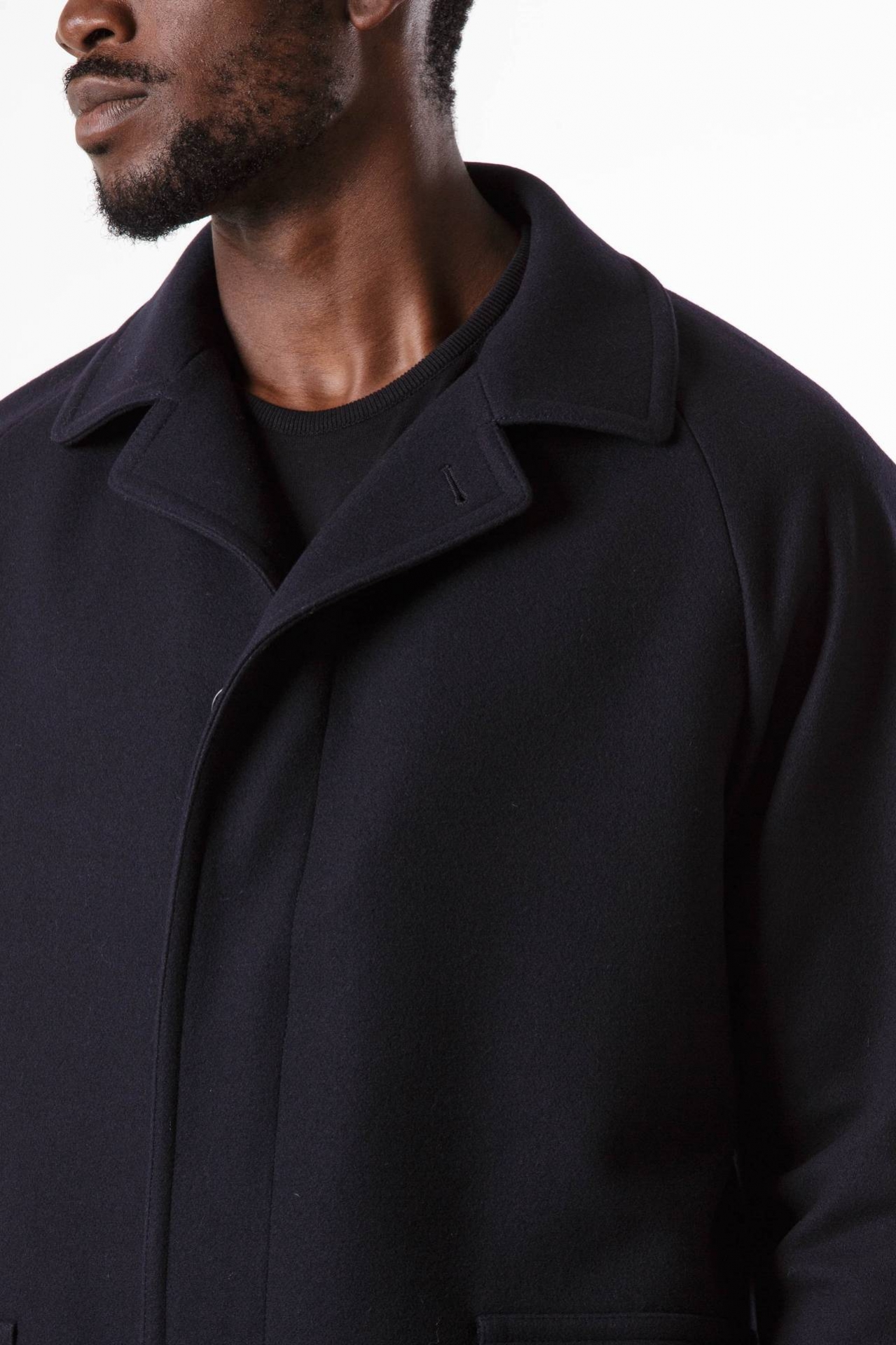 Single-breasted coat in wool