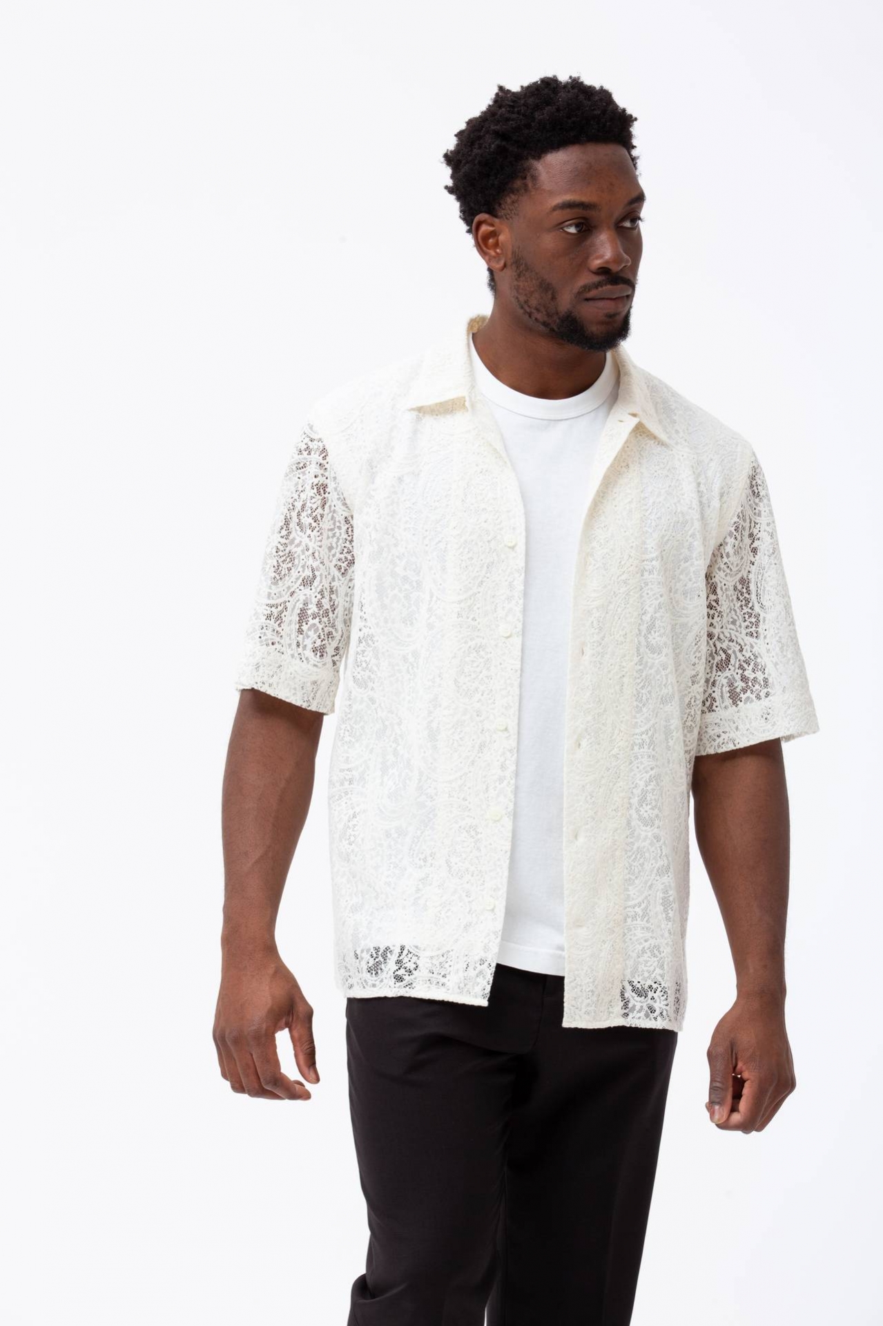 Camicia in cotone e poliestere