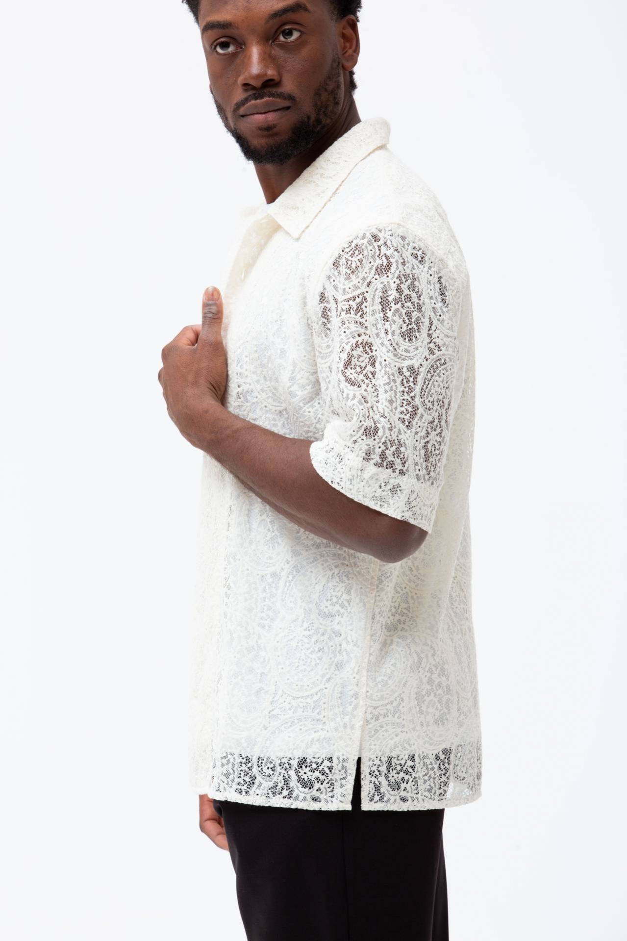 Camicia in cotone e poliestere