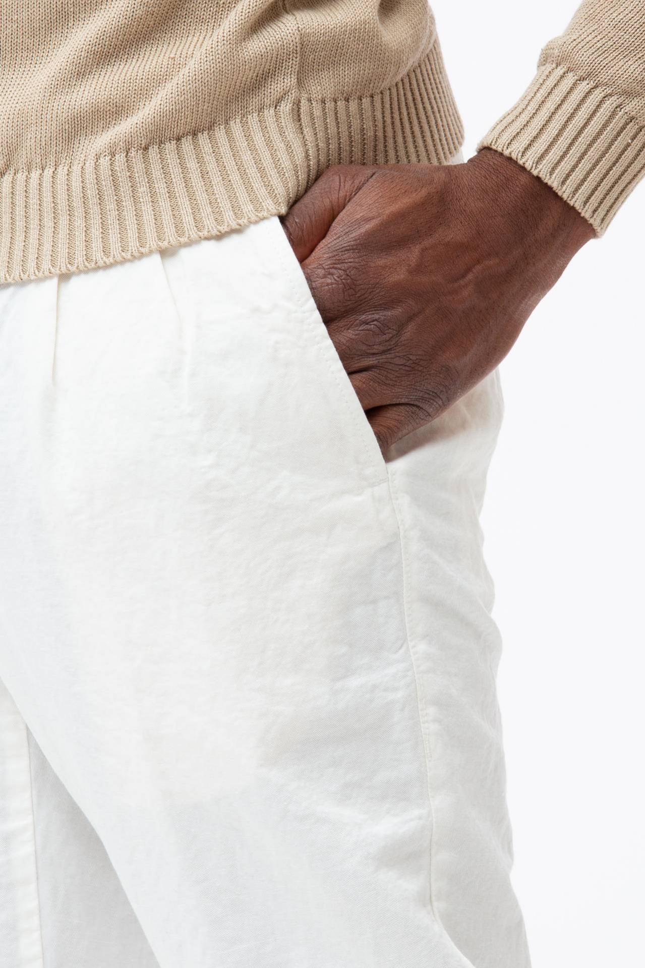 Pantalone in cotone e lino 