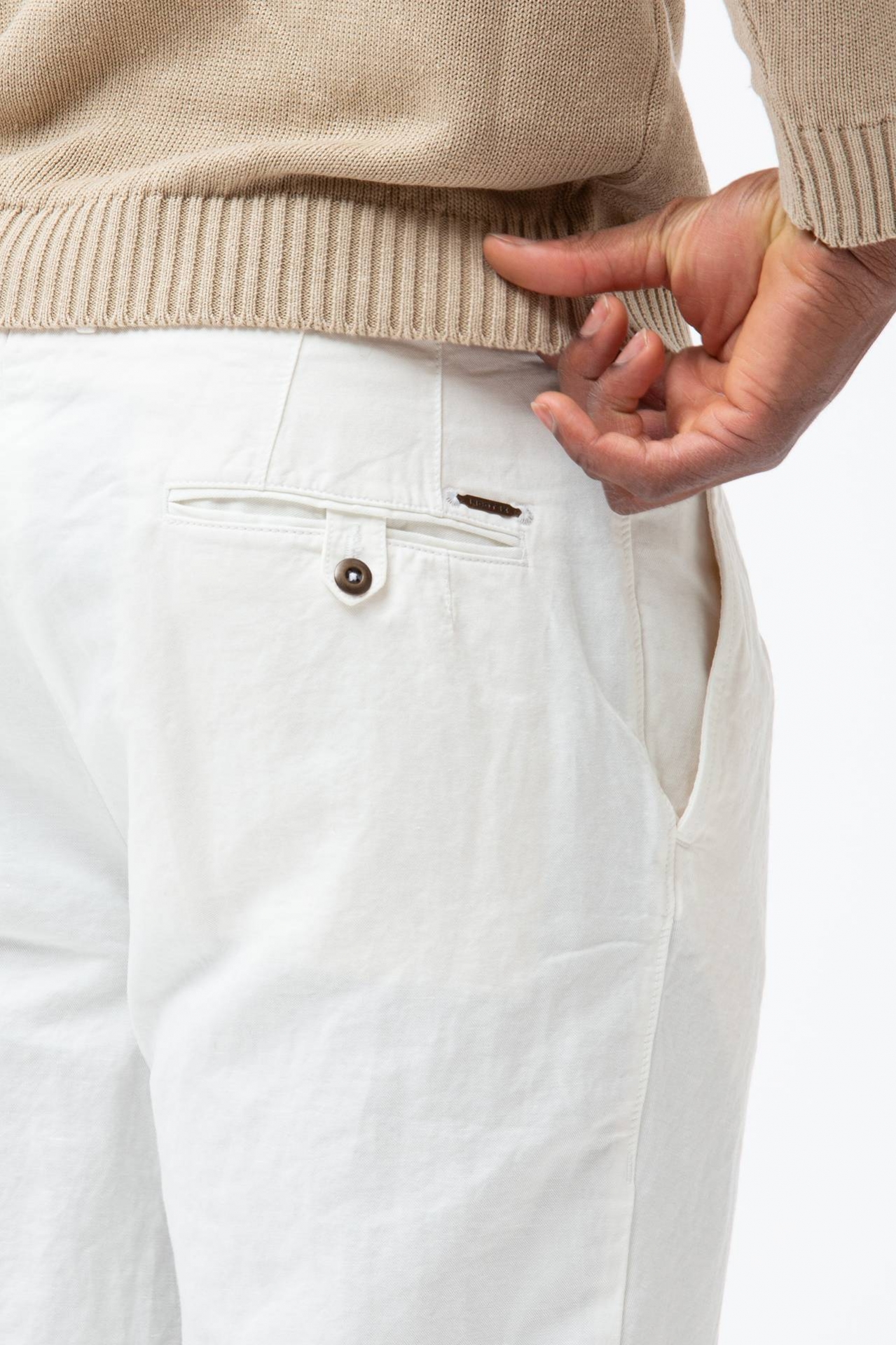 Pantalone in cotone e lino 