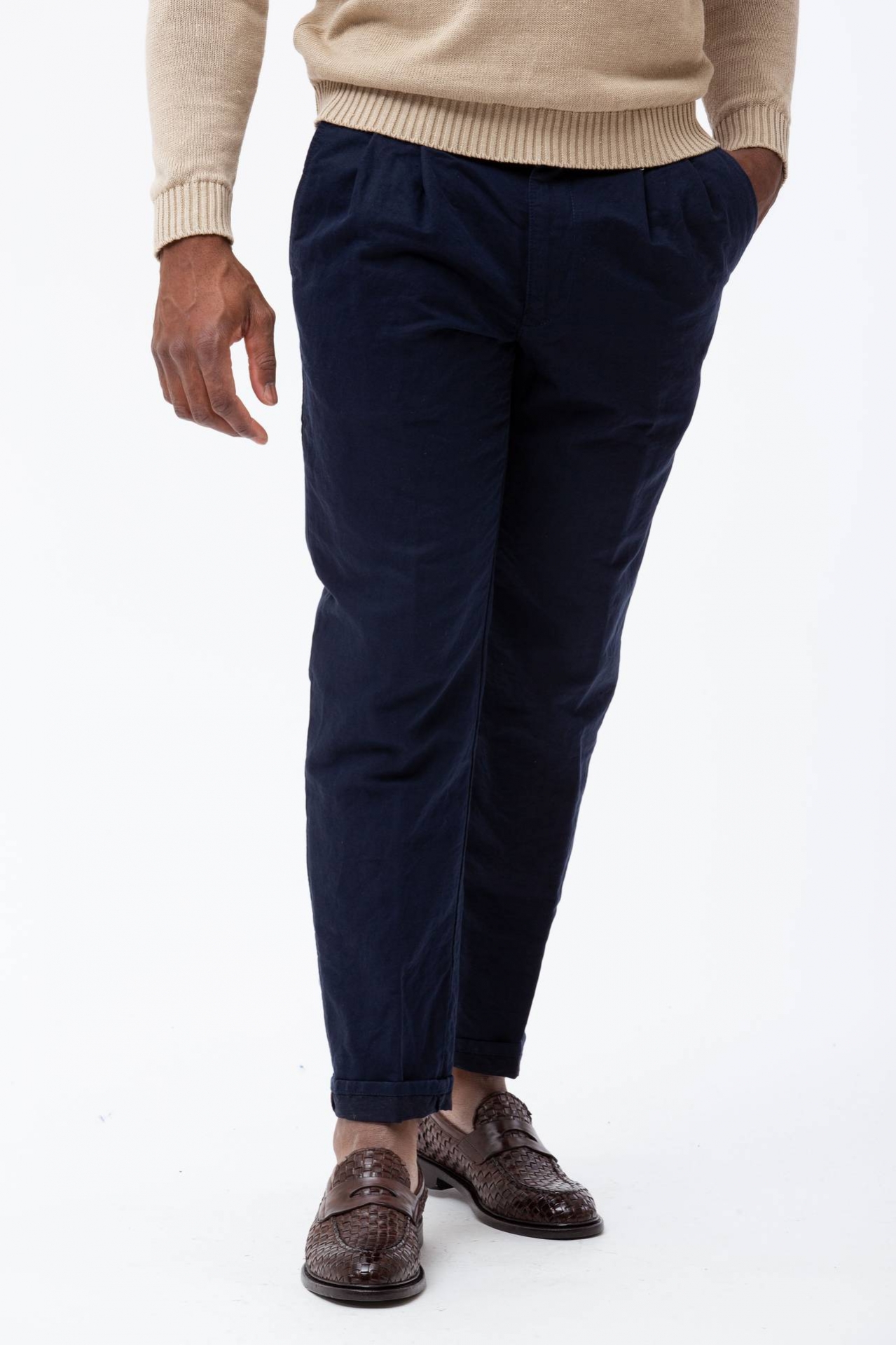 Pantalone in cotone e lino