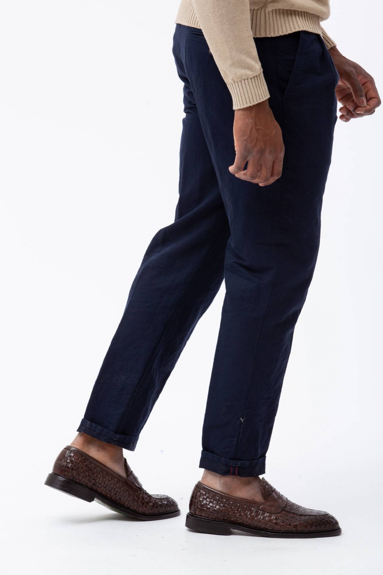 Pantalone in cotone e lino 