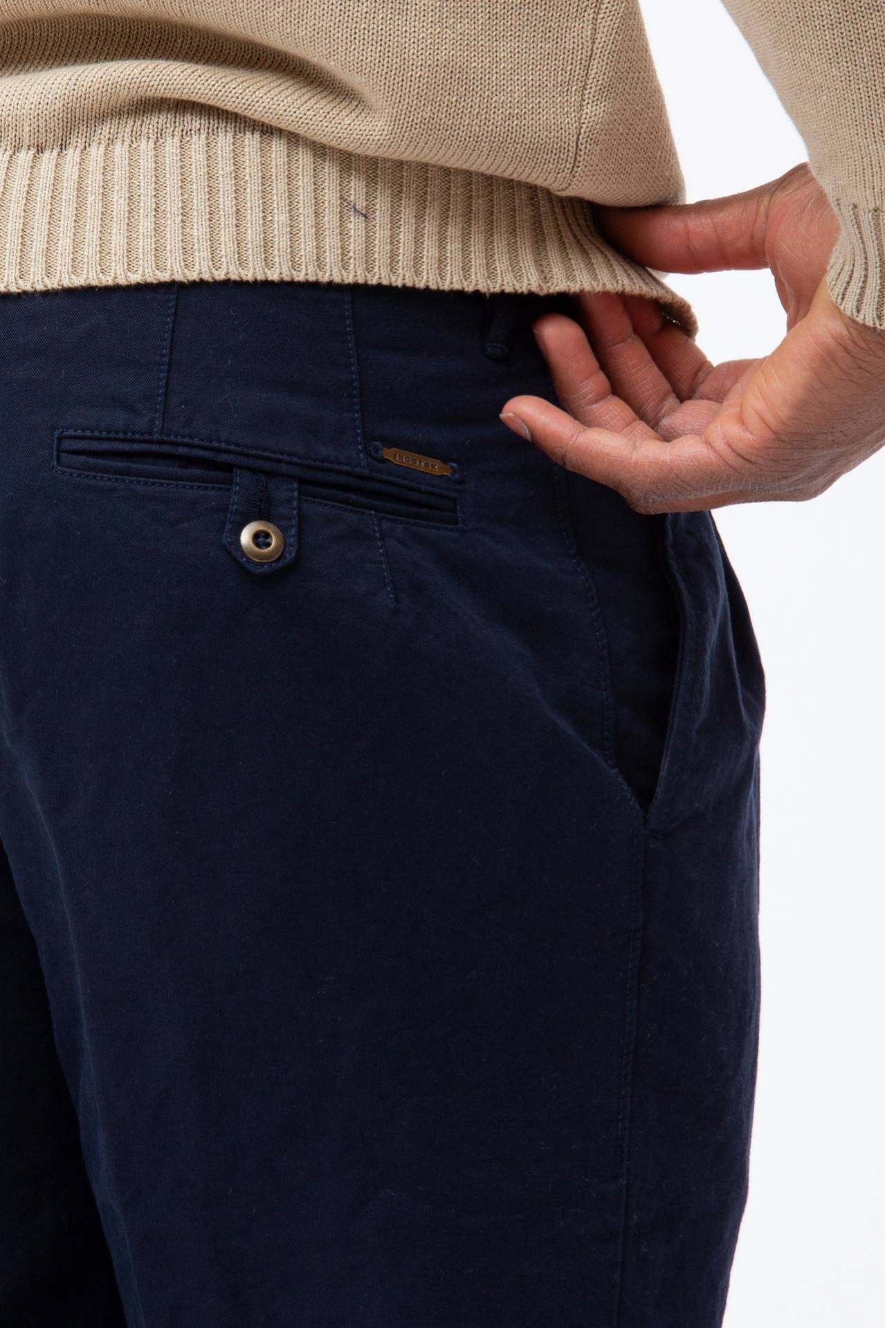 Pantalone in cotone e lino 